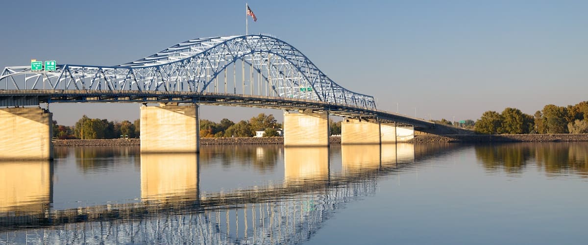 Tri-Cities showing a river or creek and a bridge
