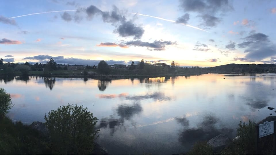 Pano of the Deschutes River at dusk! #SpringFun