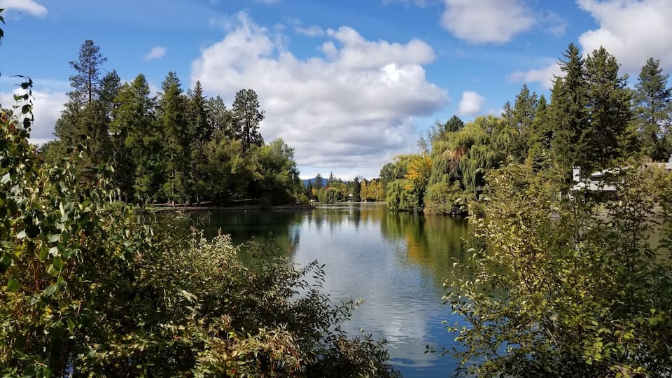 A somber & pleasant park right in downtown Bend.