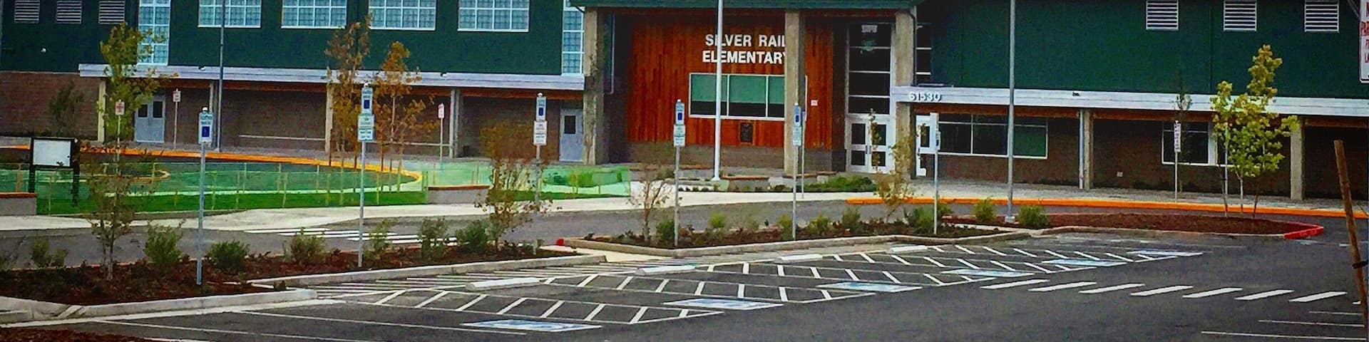 Beautiful rainbow over Silver Rail Elementary. This is a brand new school opening this year and the gorgeous rainbow was the perfect sign that it is going to be a great year! #colorful