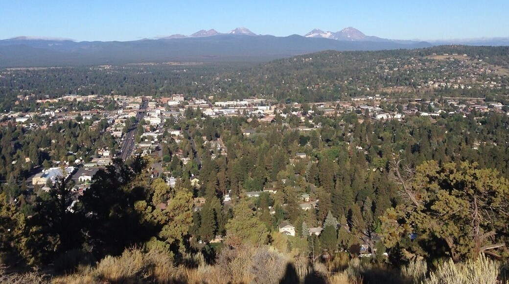 A heck of a view of the Three Sisters from the top of Pilot Butte. You can get to the top by vehicle or by foot.