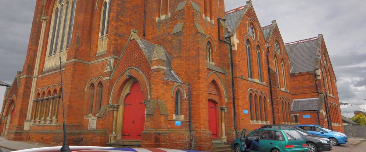 United Reformed Church, Hamlet Road, Haverhill, Suffolk, seen from the south. Locally called the Old Independent Church or OIC.