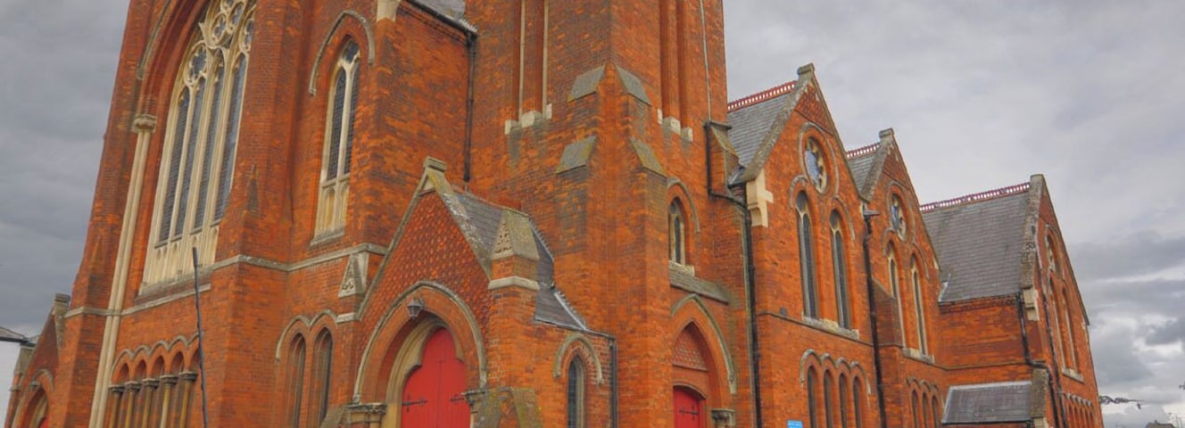 United Reformed Church, Hamlet Road, Haverhill, Suffolk, seen from the south. Locally called the Old Independent Church or OIC.