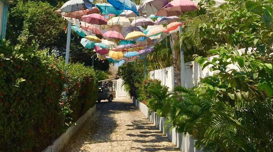 Bucerias in Mexico. Colourful umbrellas