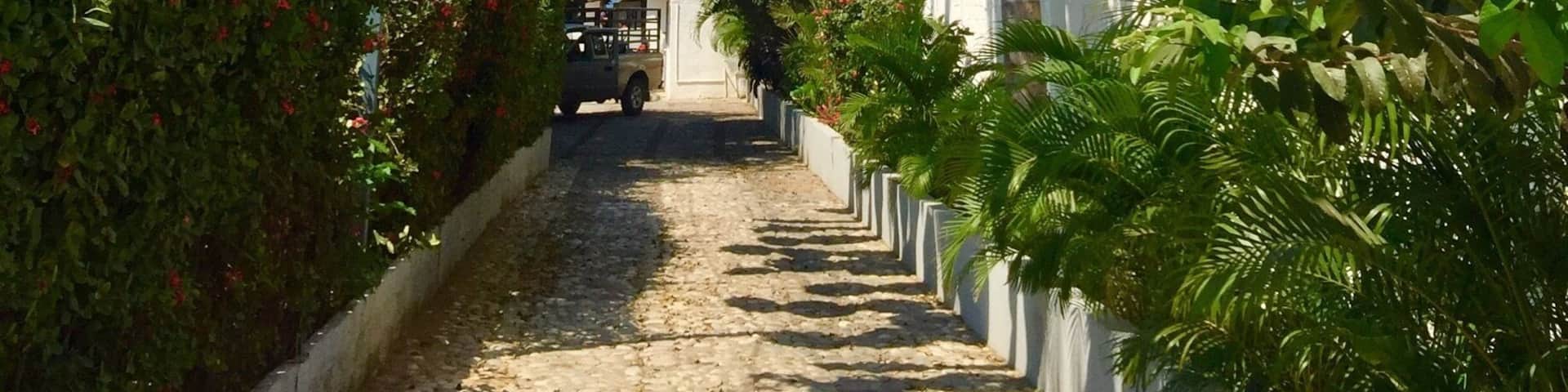 Bucerias in Mexico. Colourful umbrellas