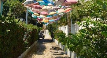Bucerias in Mexico. Colourful umbrellas
