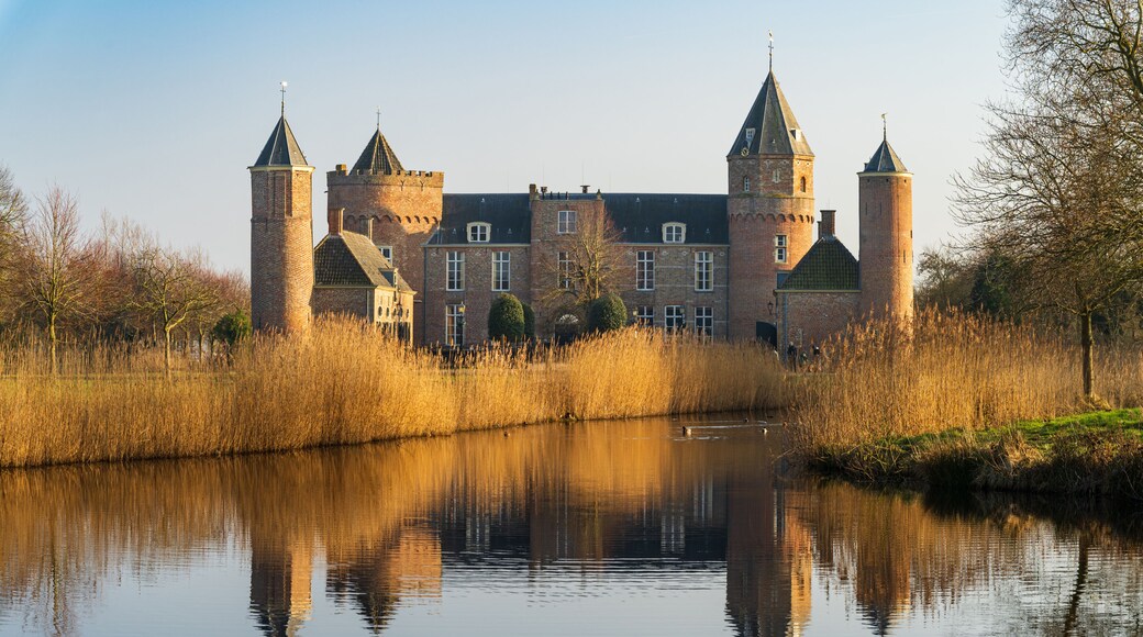 Domburg, Province Zeeland, Netherlands – March 03, 2025 - Westhove Castle, located in the nature reserve de Manteling near Domburg
