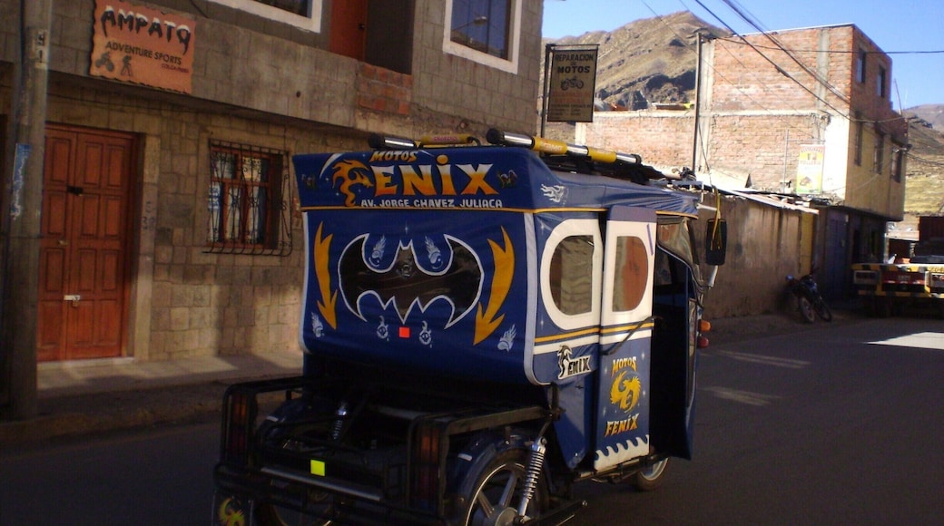 Original and funny vehicle, official taxi in Chivay. We took a ride on it!