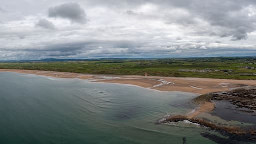 drone panorama of Doughmore Bay and Beach in County Clare in western Ireland