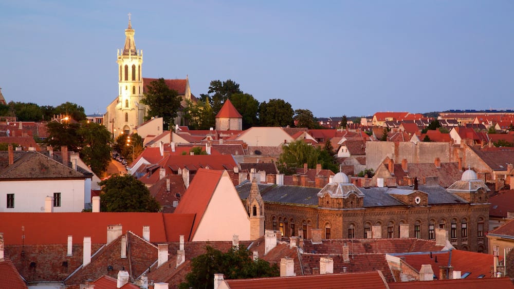 Sopron showing a city