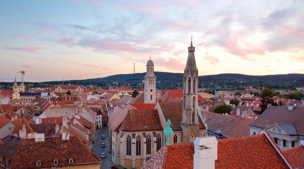 Sopron which includes a sunset and a city