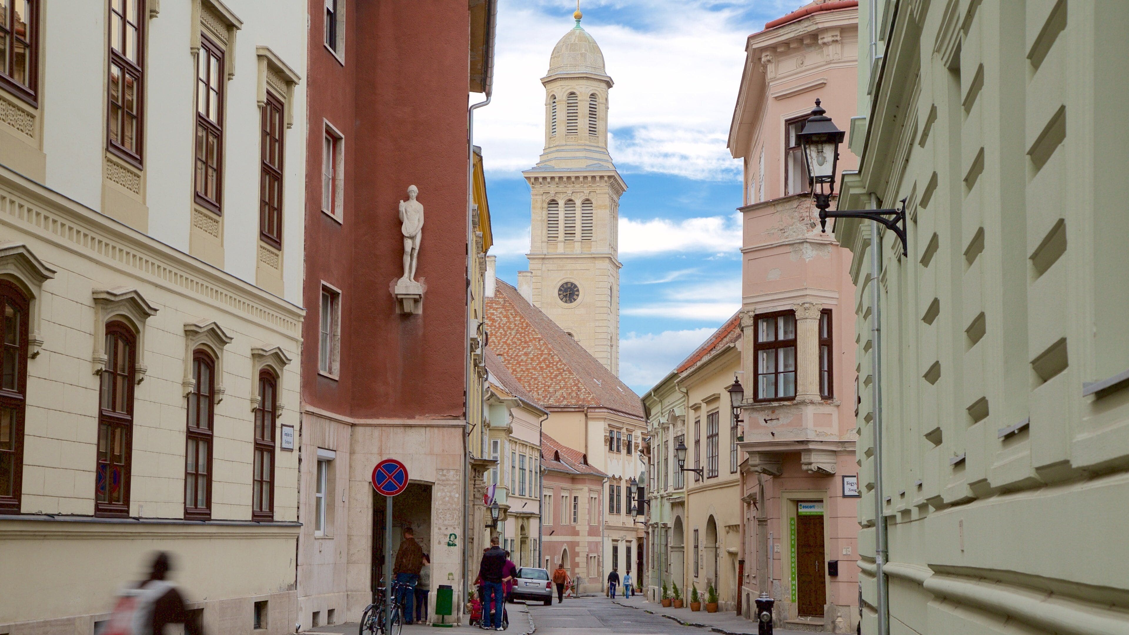 Sopron which includes heritage elements and street scenes