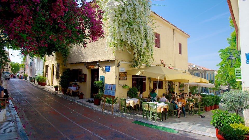 Plaka showing street scenes, outdoor eating and dining out