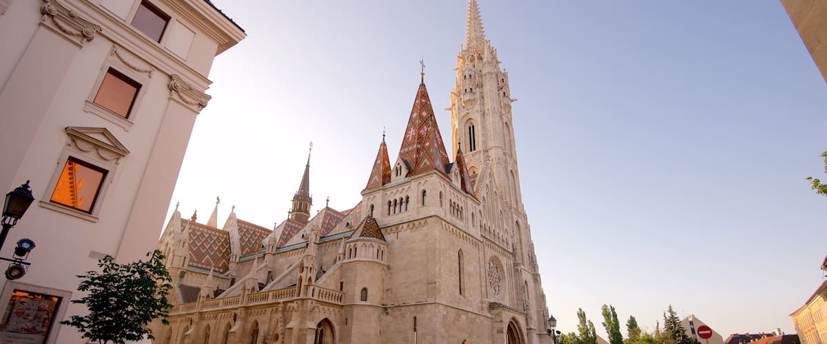 Budapest showing a church or cathedral and heritage architecture
