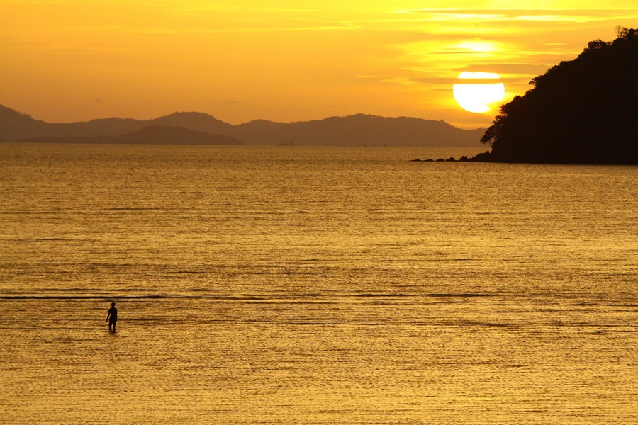 Caption---- sunset at Sikao, South of Krabi