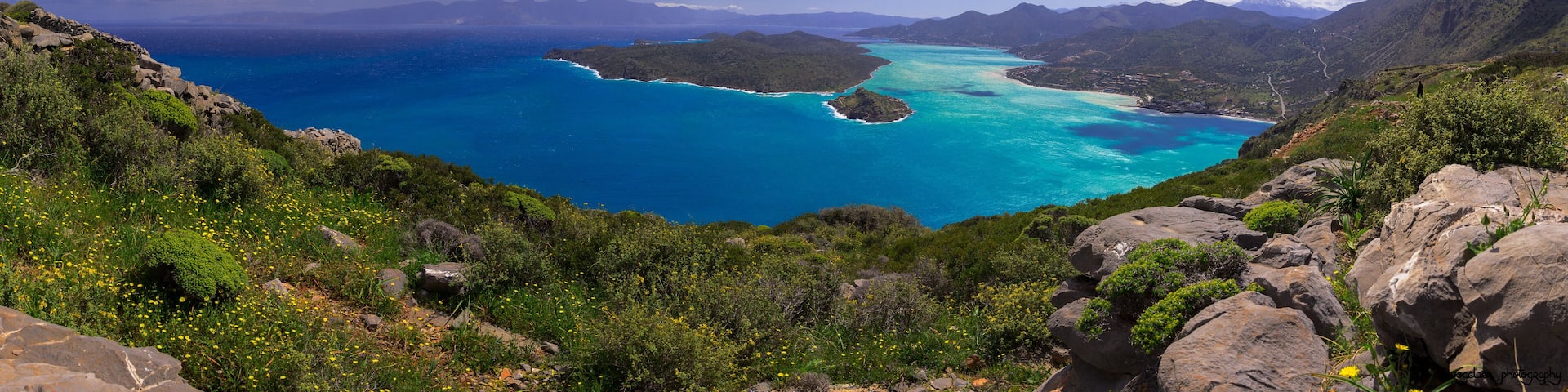 Spinalonga Peninsula as seen from Vroucha