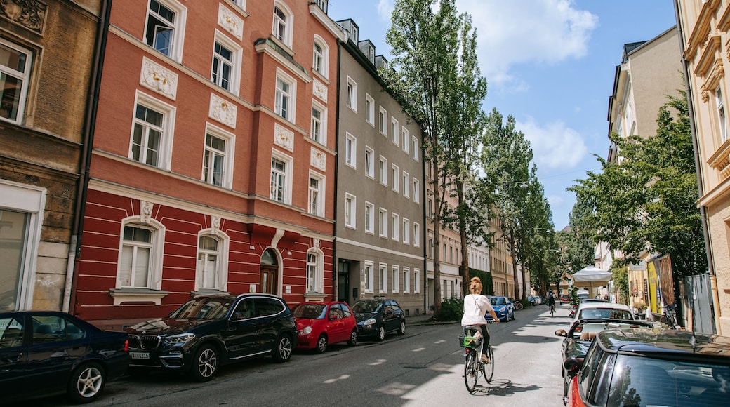 Au-Haidhausen showing cycling and street scenes as well as an individual femail