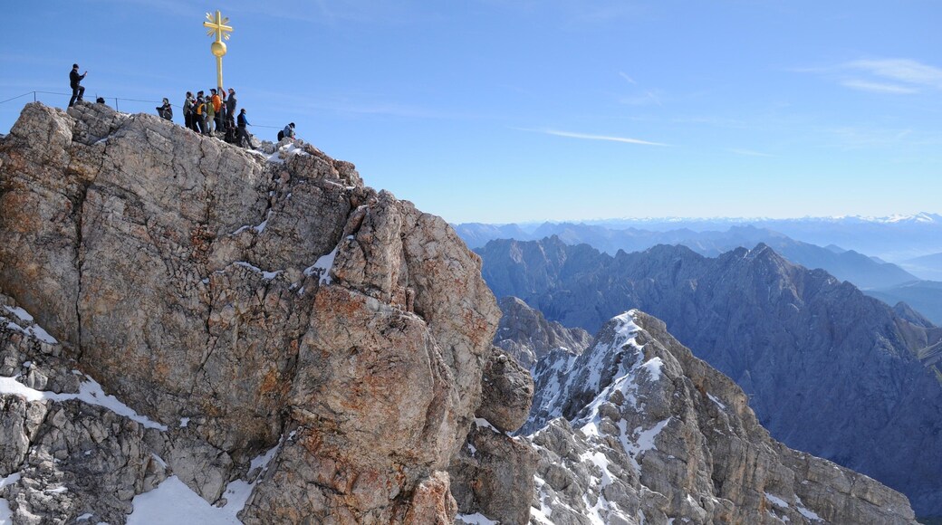 Zugspitze which includes mountains as well as a large group of people