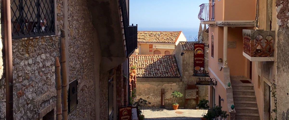At Castelmola, high above Taormina, Sicily, Italy