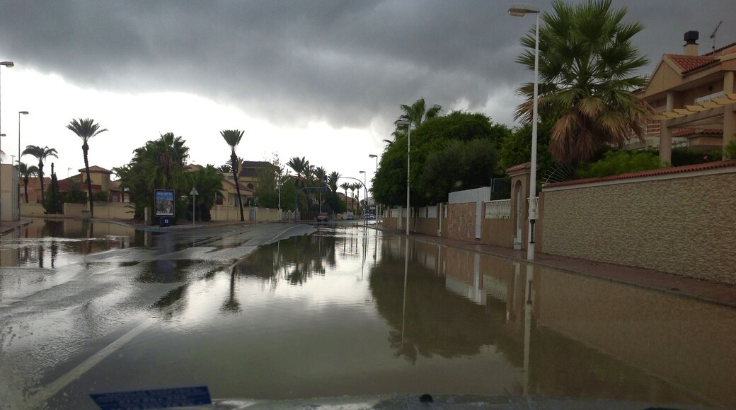 After the last storm, many of the streets of the city were partially flooded. Spain. Murcia. September 2012.