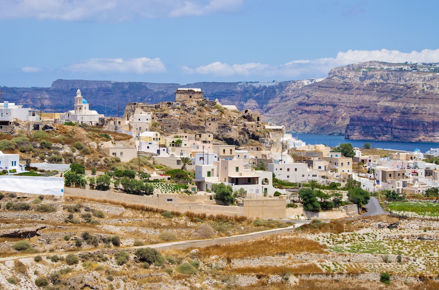 Near Akrotiri village on Santorini island - Greece; Shutterstock ID 432307018