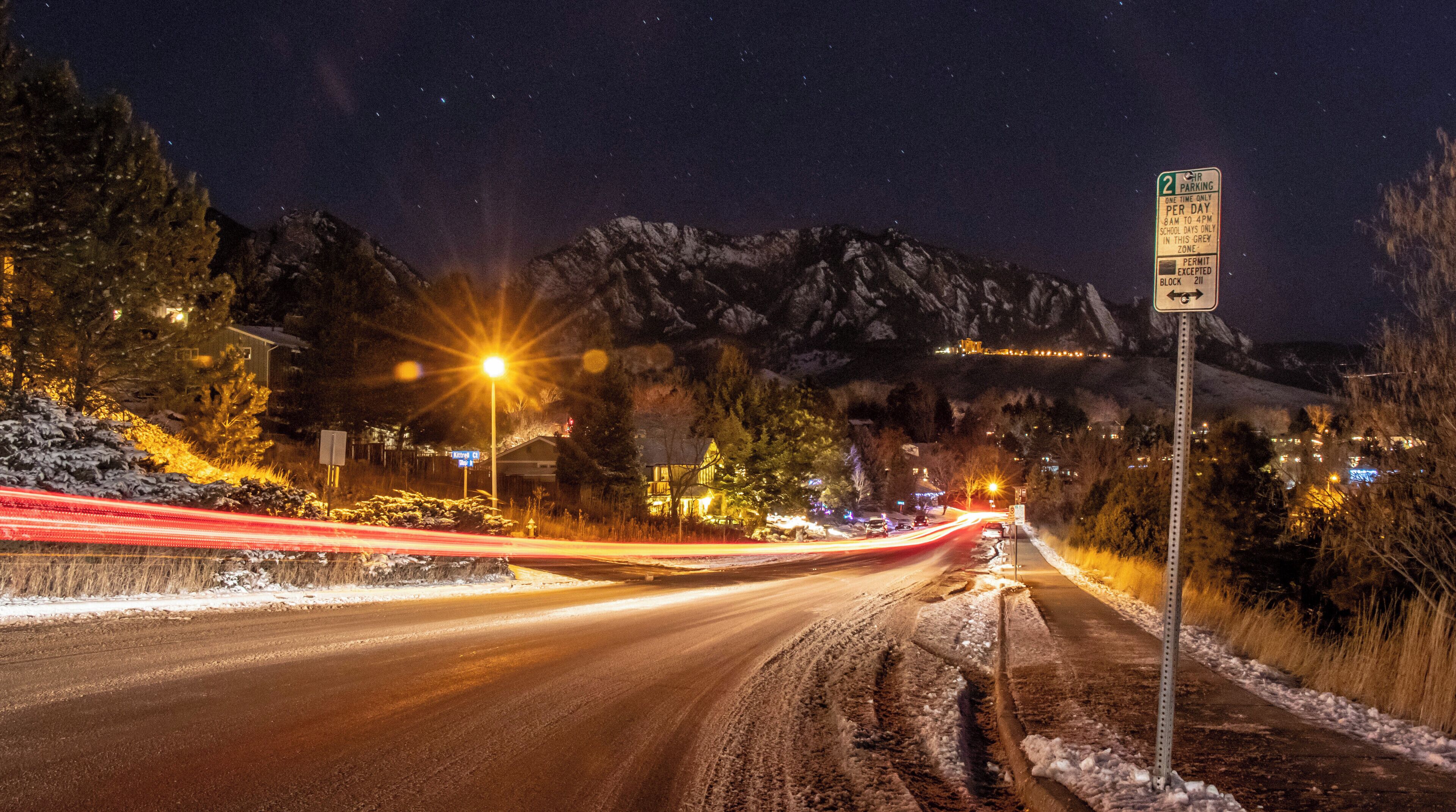 Using my car as a tripod I captured the famous flatirons after a fresh dusting of snow. #Adventure #Boulder #NatureTravelPhotos