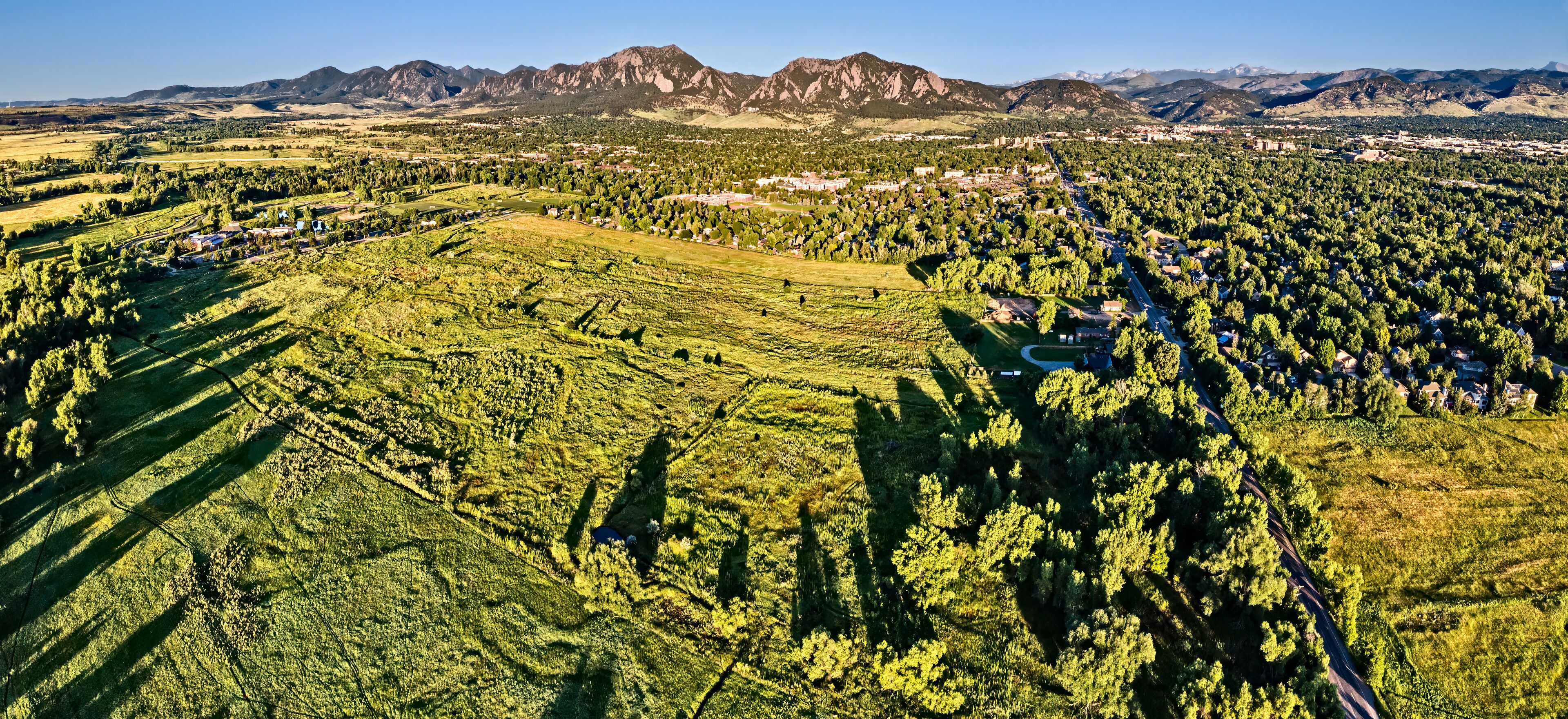 Drone Shot of the Boulder Flatirons