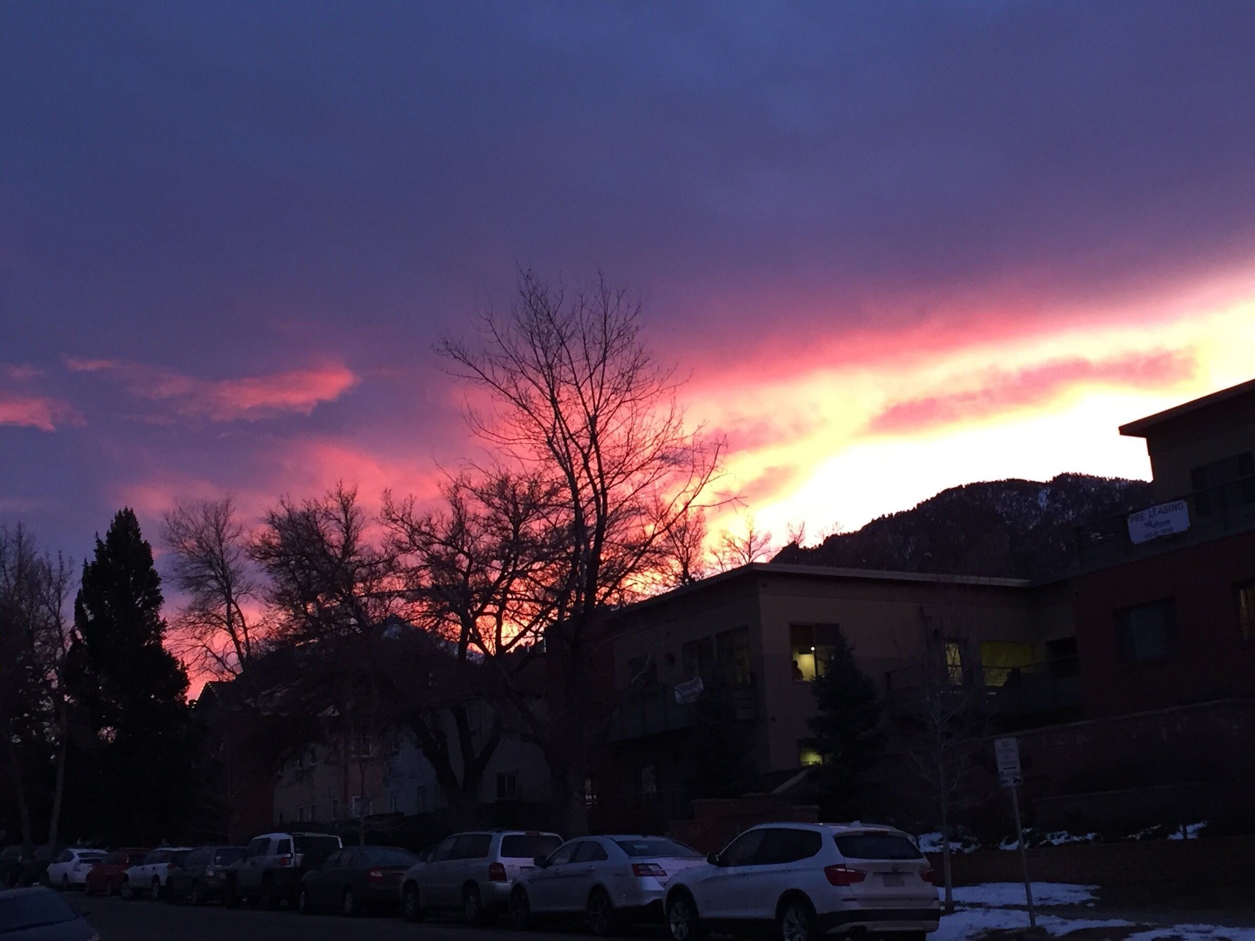 A nice silhouette of the flatirons at sunset