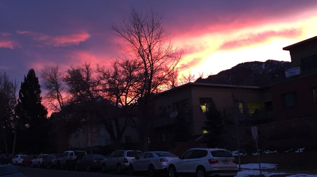 A nice silhouette of the flatirons at sunset