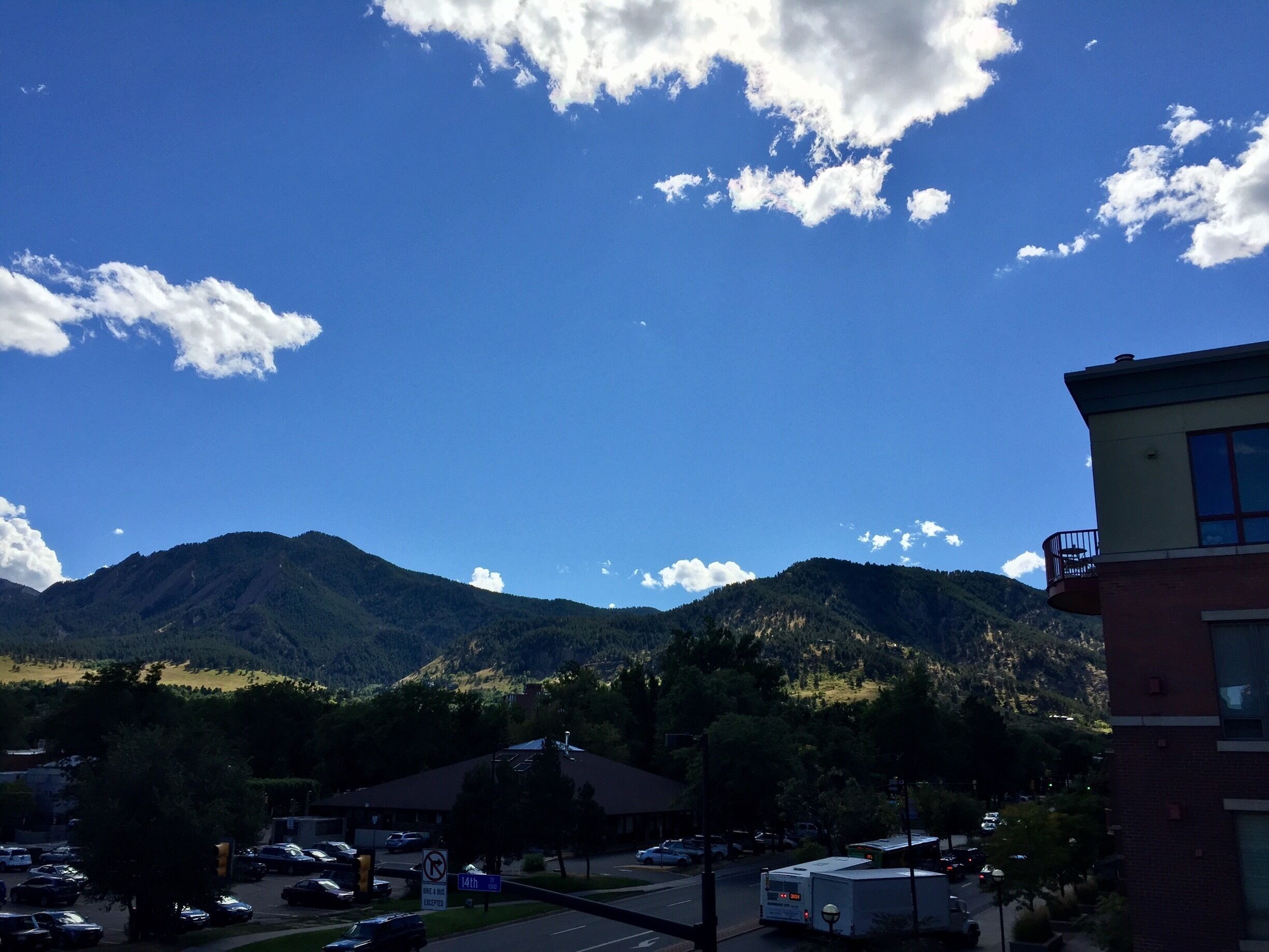 A view of the flat irons from downtown Boulder. #GorgeousNationalParks