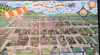 This map of downtown Boulder you can find at the kiosk of information for tourists.