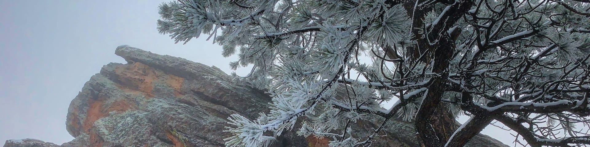 The #RoyalArch is one of my favorite hikes in #BoulderColorado 🏔 I especially like the mornings in the winter, every time I #adventure up there in the winter, I have the area to myself! This day was special, the light covered snowy areas mixed with the fog made for a great picture!
