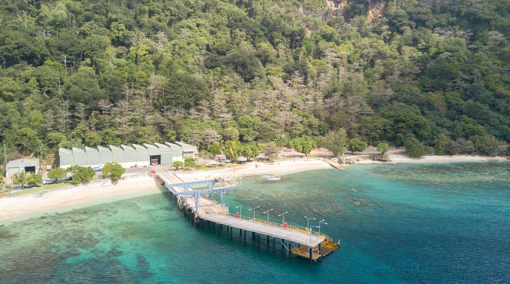 Flying Fish Cove on Christmas Island is also known locally as "The Settlement" and was originally named after British survey-ship Flying-Fish.; Shutterstock ID 682074169; Purchase Order: SP-2617; Orde