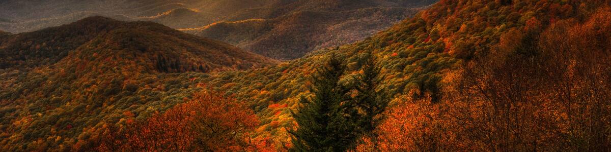 Autumn Sunset on the Blue Ridge Parkway near Brevard North Carolina