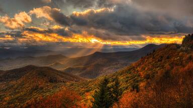 Autumn Sunset on the Blue Ridge Parkway near Brevard North Carolina
