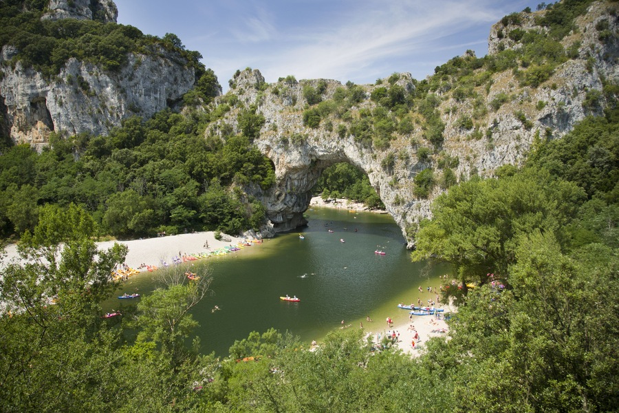 Vallon Pont d'Arc, a natural bridge in the Ardeche France