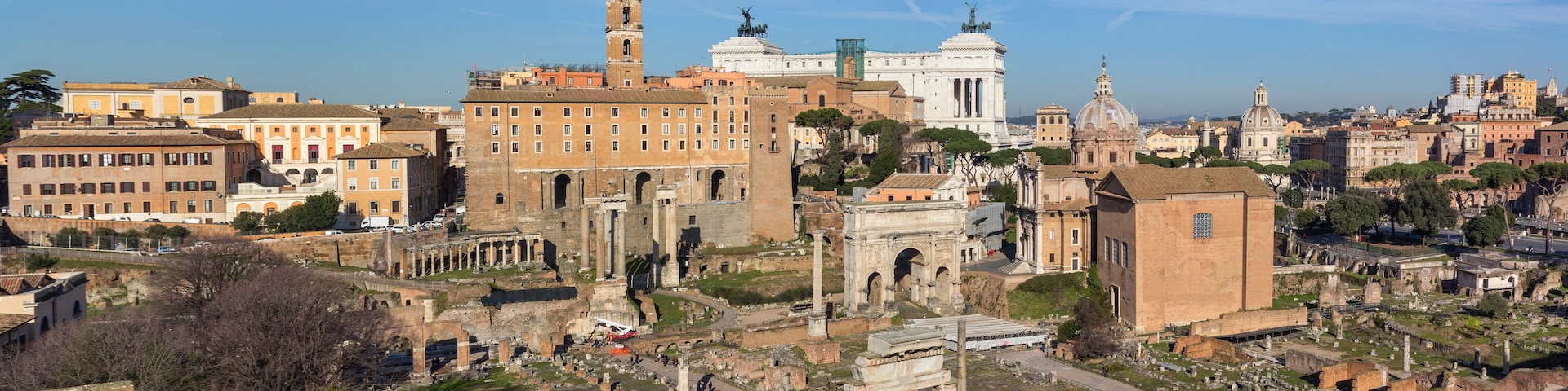 Ruins in northern part of Roman forum in Rome, Italy