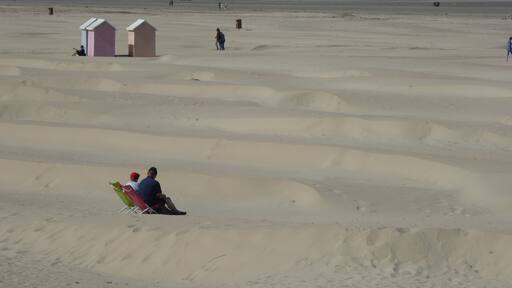 Crowded beach out of season at Berck. No sign of Macron.
