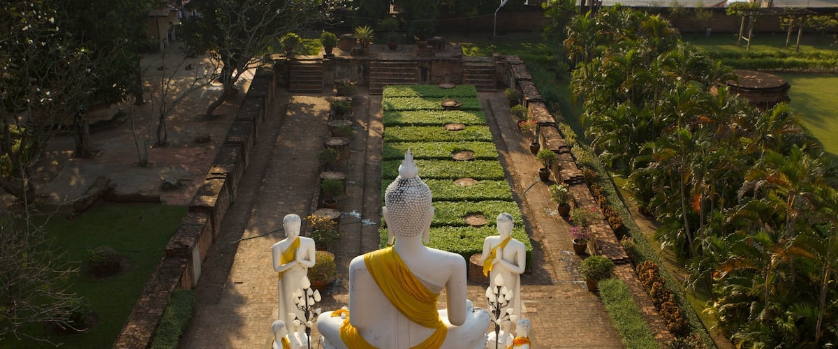 Ayutthaya featuring religious aspects, a statue or sculpture and landscape views