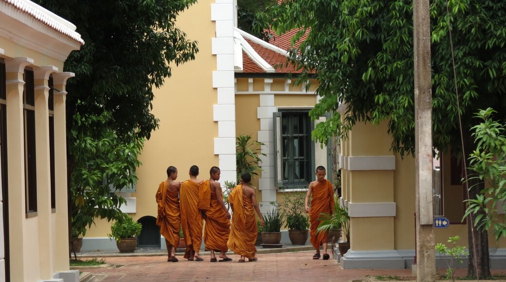 Monks at Wat Niwet Thammaprawat near Ayutthaya, Thailand.