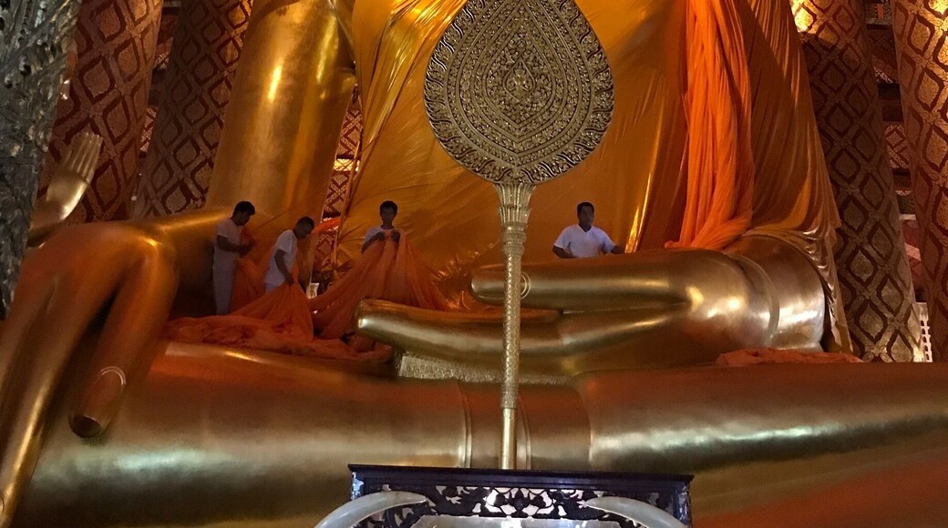Big Buddha at Wat Panancheng. Ayuttaya ancient city in Thailand