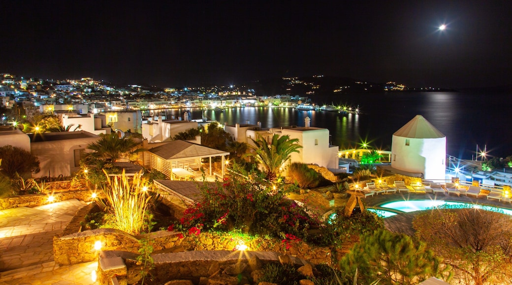 Greece showing a city, a coastal town and night scenes