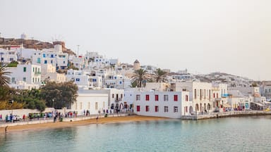 Mykonos featuring a coastal town and general coastal views
