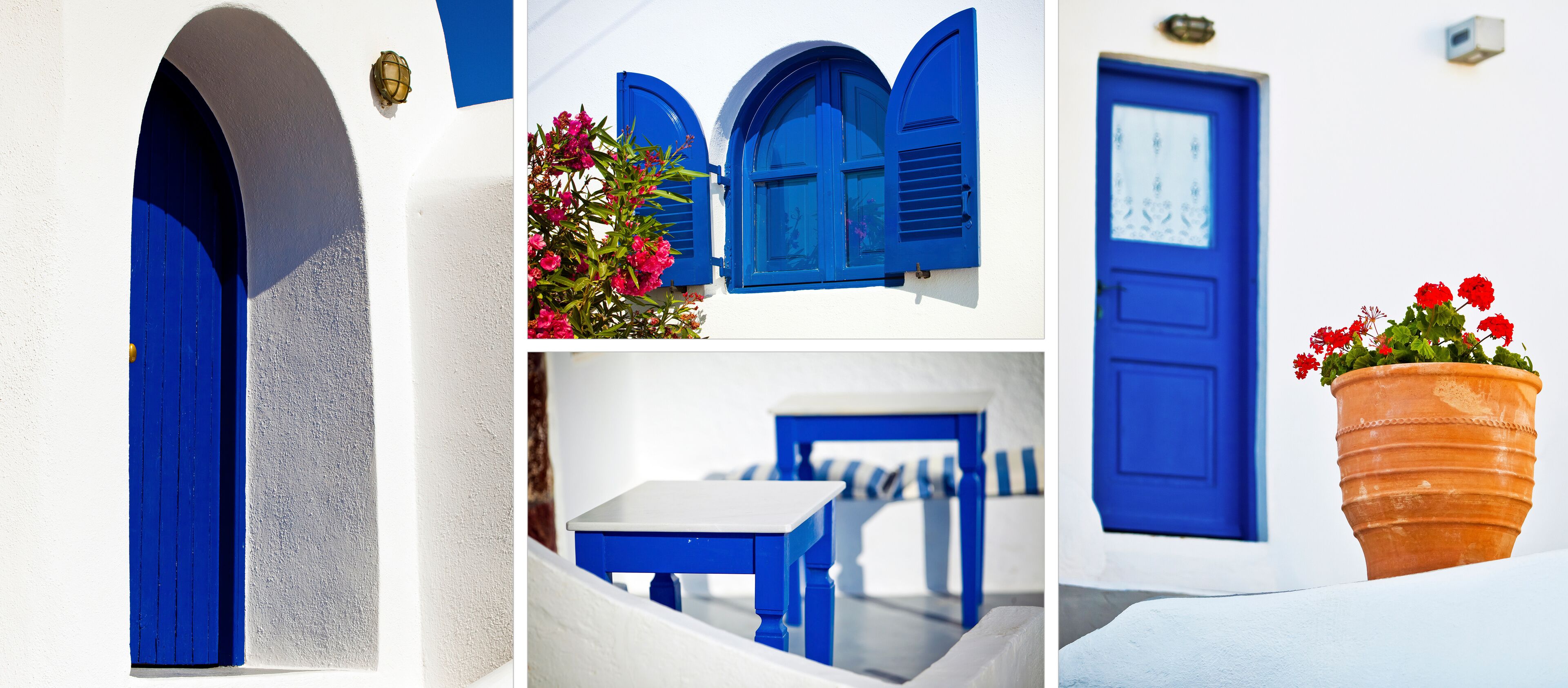 Collage of Santorini photos