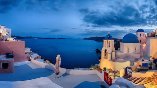 Santorin Panorama Abendstimmung