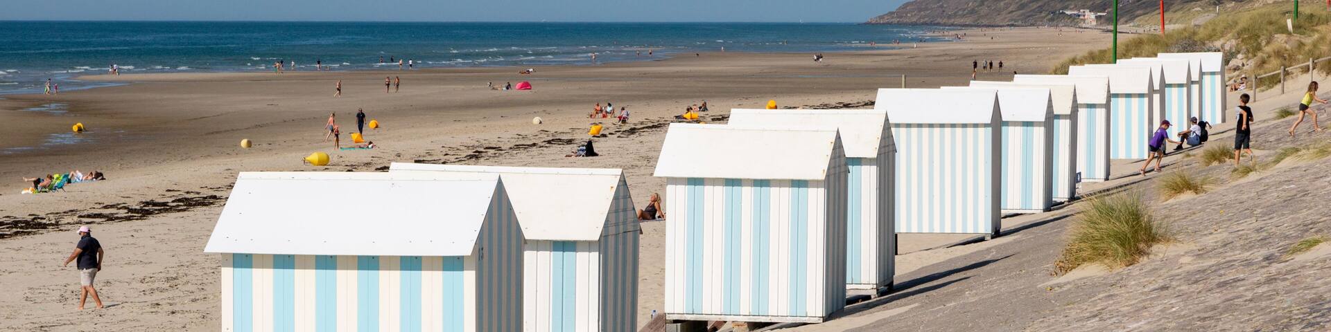 La plage d'Hardelot et ses cabines - Côte d'Opale - Pas-de-Calais