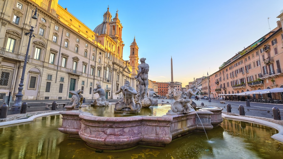 Piazza Navona when sunrise, Rome, Italy; Shutterstock ID 420866359