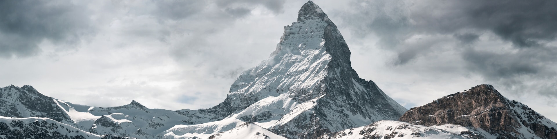 panoramic view to the majestic Matterhorn mountain, Valais, Switzerland