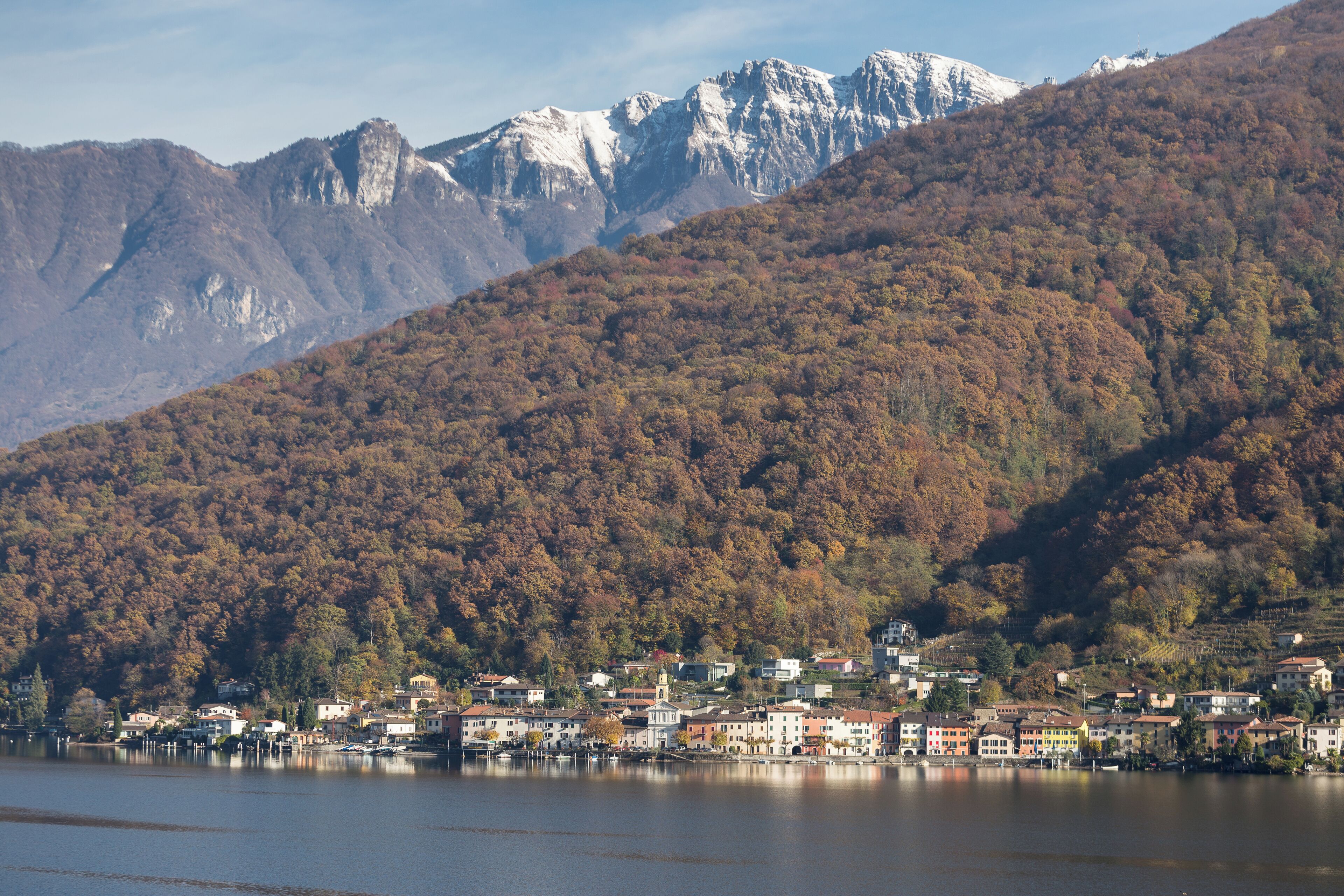 The village Brusino Arsizio at Lac Lugano, Ticino, Switzerland