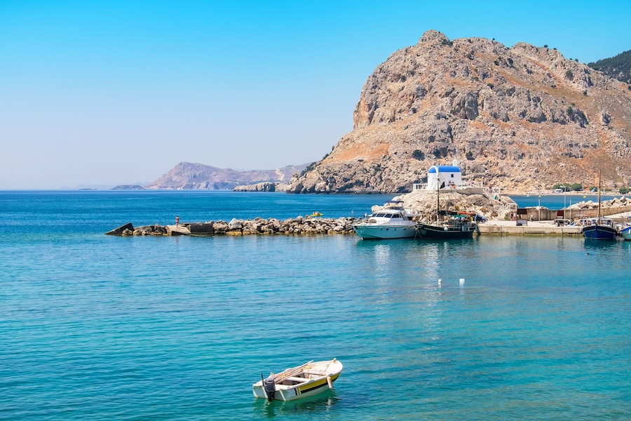 View of Kolymbia bay. Rhodes, Dodecanese, Greece, Europe; Shutterstock ID 374718088